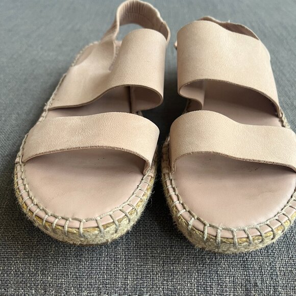 Cole Haan Cloudfeel Espadrille Platform Sandal in Pink Blush Nubuck Leather Sz 7 - Picture 5 of 8